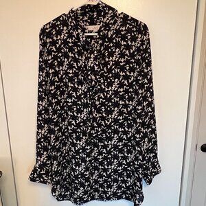 LOFT Long Sleeve Blouse with Bow Tie; Size XL
